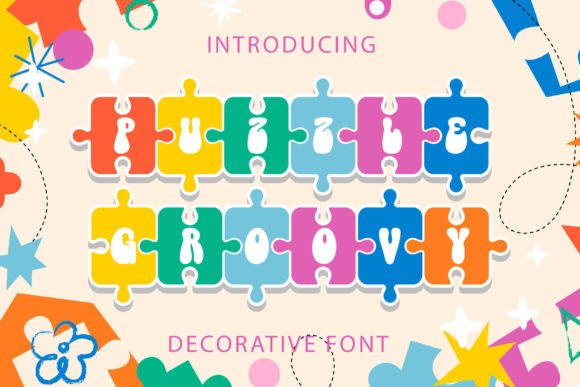 Puzzle Groovy: A Playful Display Font for Editorial Projects